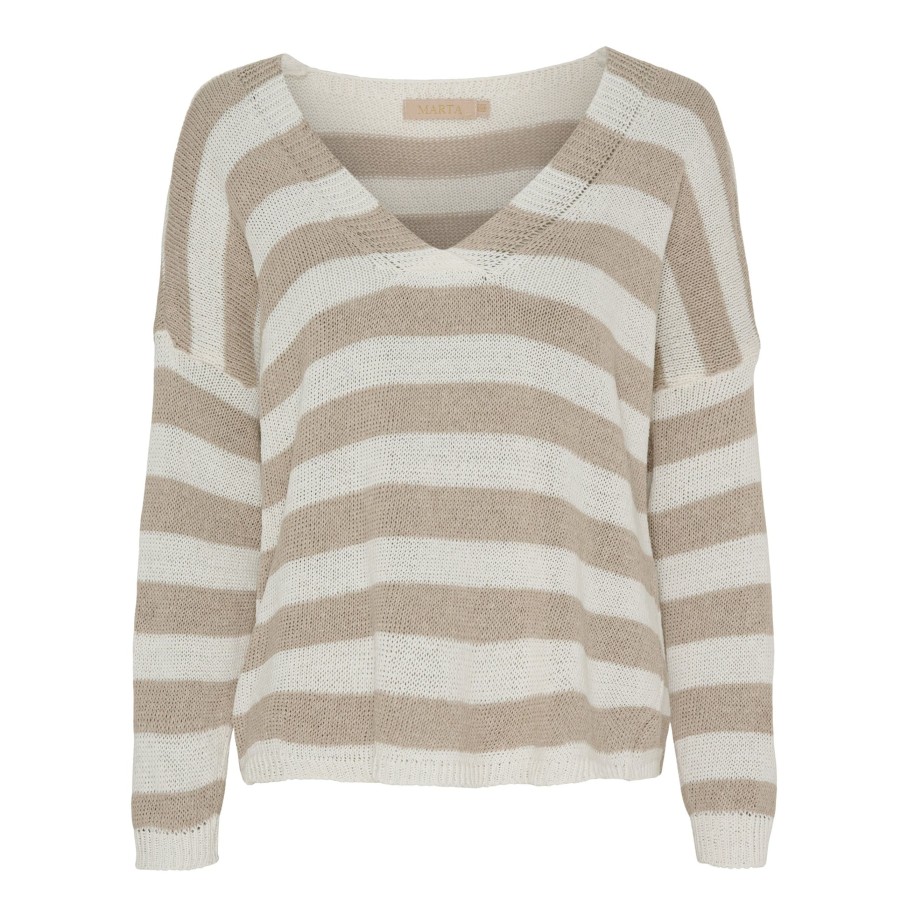 marta du chateau 23159 Mdcqiara Knit Calce/Beige | Bluser