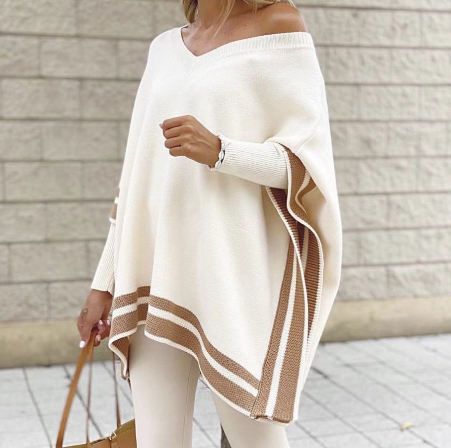 Gown Celine Knit Poncho Apricot | Strik