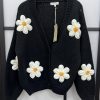 Gown Isa Margurit Cardigan 2398 Med Handlavet Blomster Black | Strik