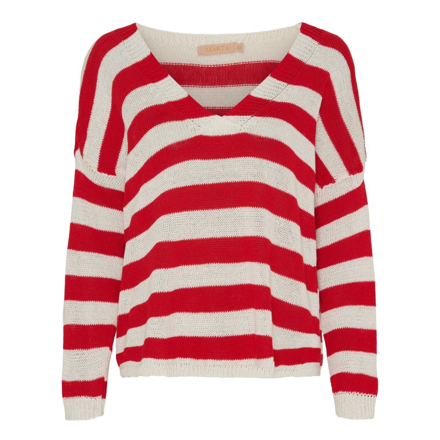 marta du chateau 23159 Mdcqiara Knit Calce/Rosso | Bluser