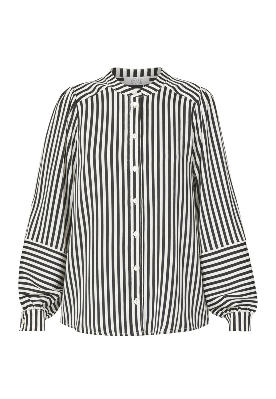 Love Divine Love834-2 Shirt Black Stripe | Skjorter