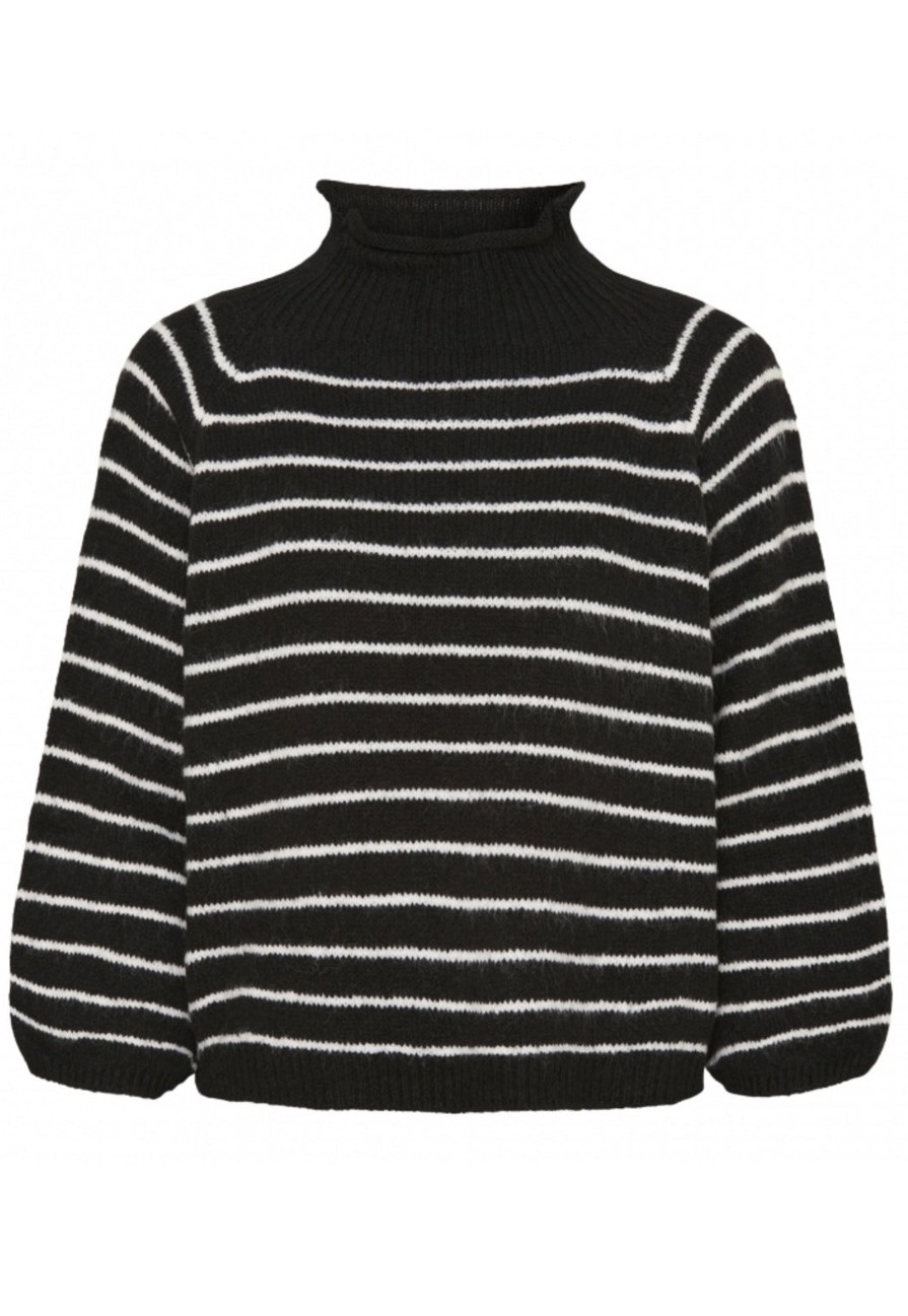 Marta du Chateau 23427 Knit Mdcsaga Black/White | Strik