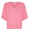 Moss Copenhagen Eslina Rachelle 2/4 V Neck Pullover Aurora Pink | Strik