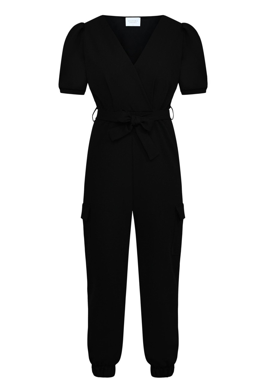 Sisters Point Girl Cargo Jumpsuit Black | Jumpsuits