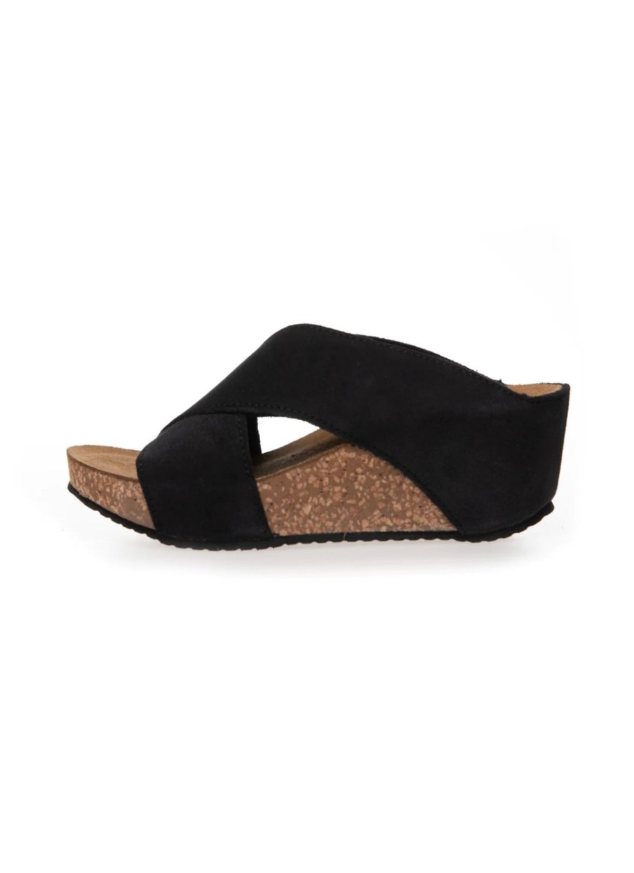 Copenhagen Shoes Frances Sandal Suede Black | Sandaler