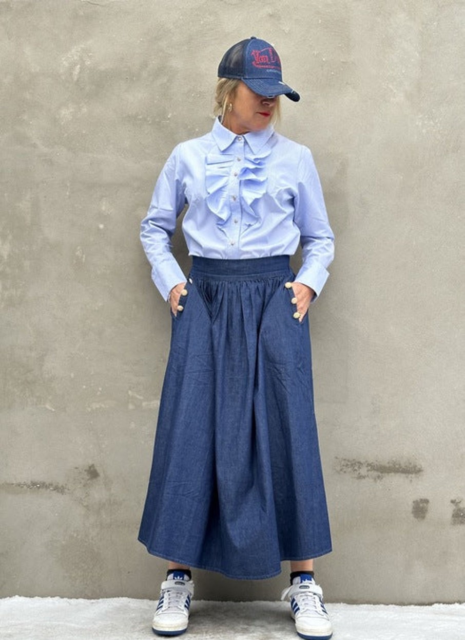 Gaspar Vienna Denim Skirt Blue | Nederdele