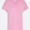 Moss Copenhagen Fenya Modal V-Neck Tee Aurora Pink | T-Shirts