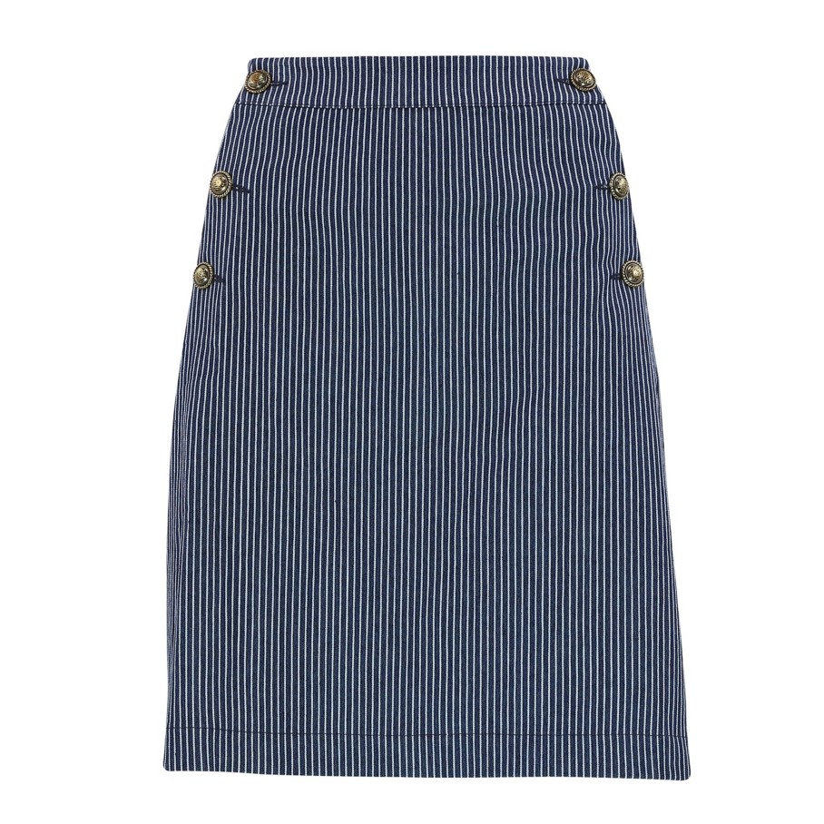 Continue Gabby Stripe Skirt Blue Stripe | Nederdele