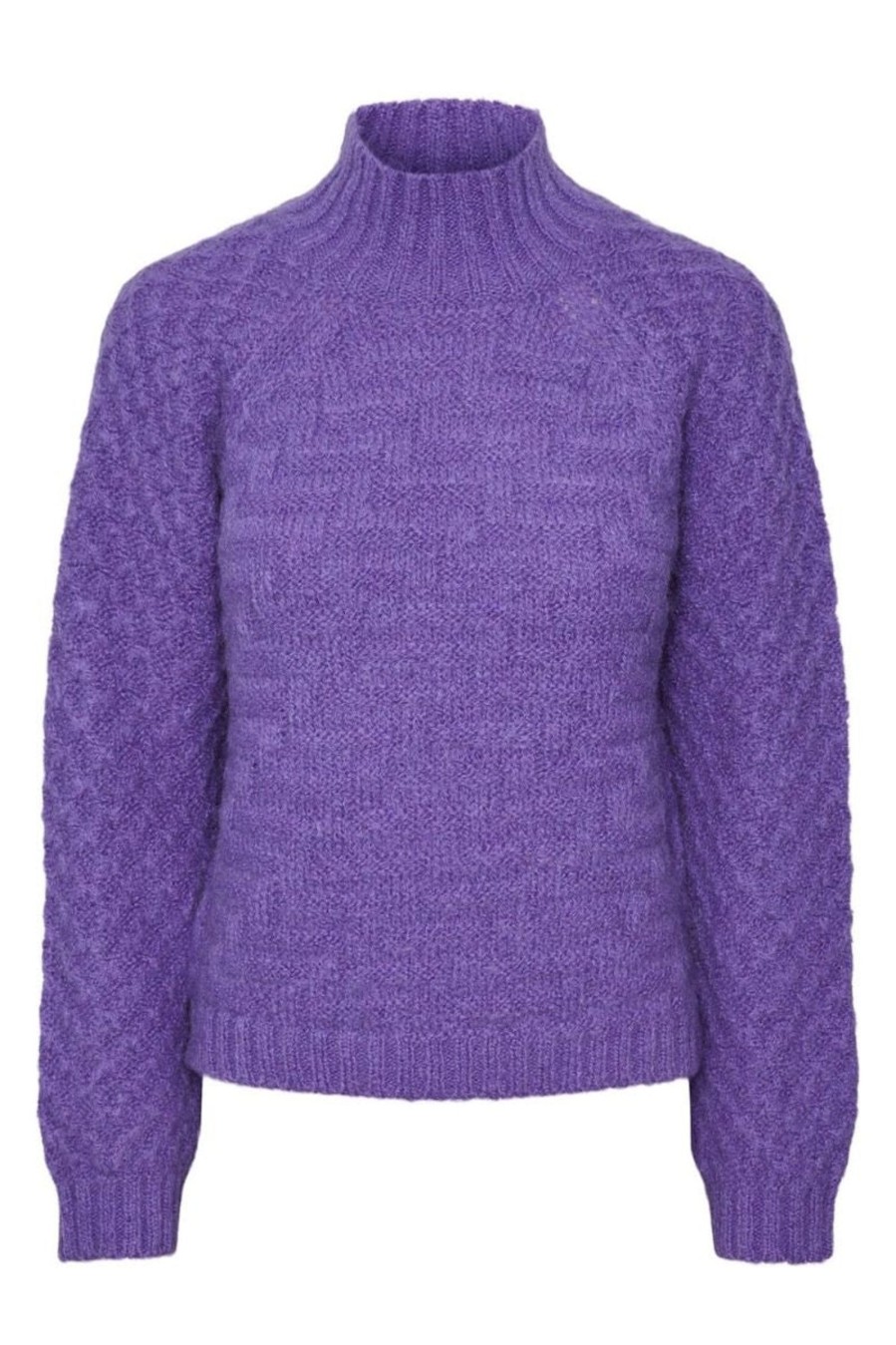 YAS Yas Rosa Fia Ls High Neck Knit Pullover Dahlia Purple | Strik