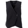 Black Colour Chicago Vest Black Stripe | Veste