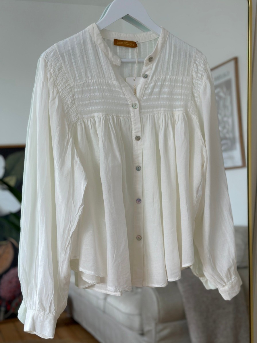 Boho Love Line Skjorte Off White | Bluser