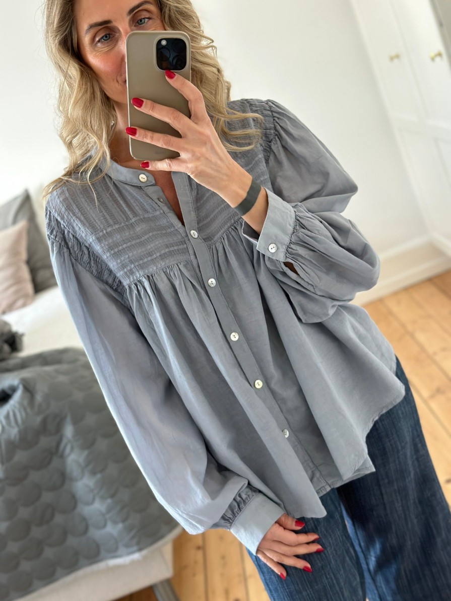 Boho Love Line Skjorte Grey | Bluser