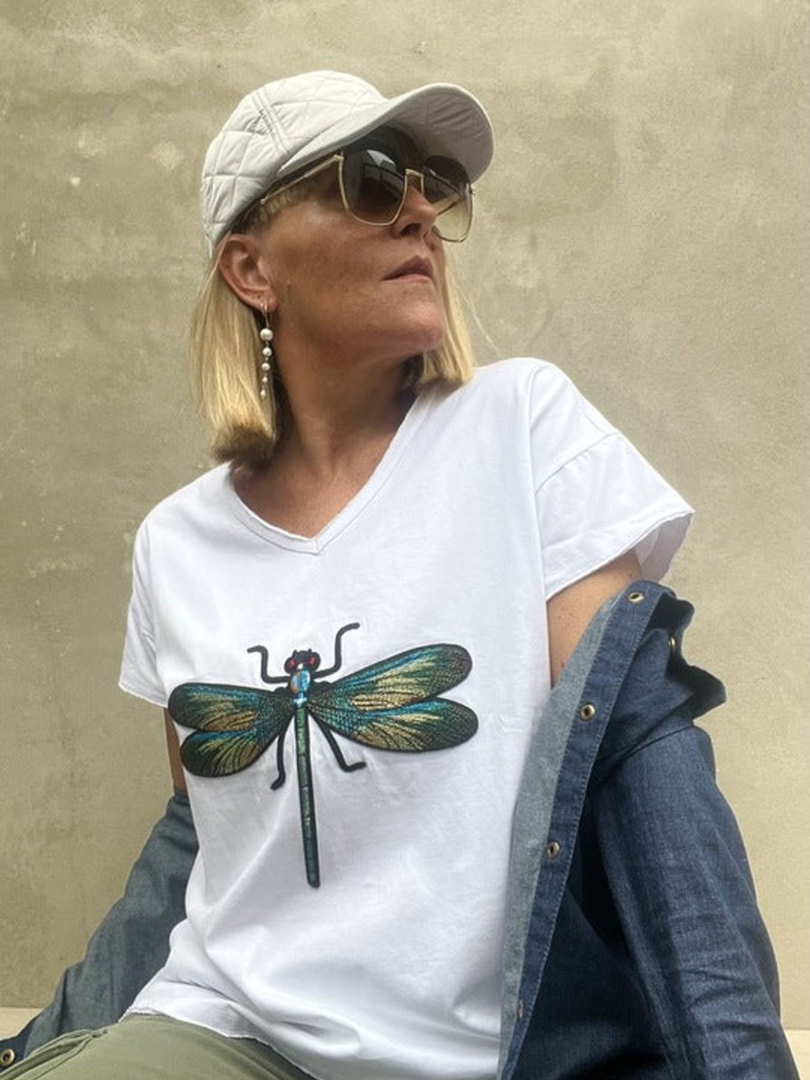 Gaspar Dragonfly Boxy T-Shirt White | T-Shirts