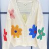 Gown Isa Cardigan Med Handlavet Blomster White | Strik