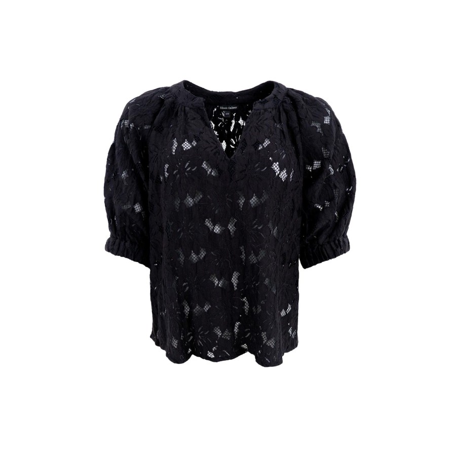 Black Colour Bcnelly Flower S/S Puff Blouse Black | Bluser