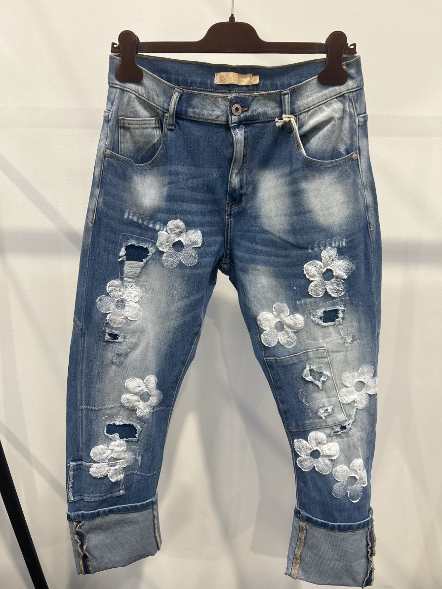 Marta du Chateau H8255 Mdcanke Jeans Flower | Bukser