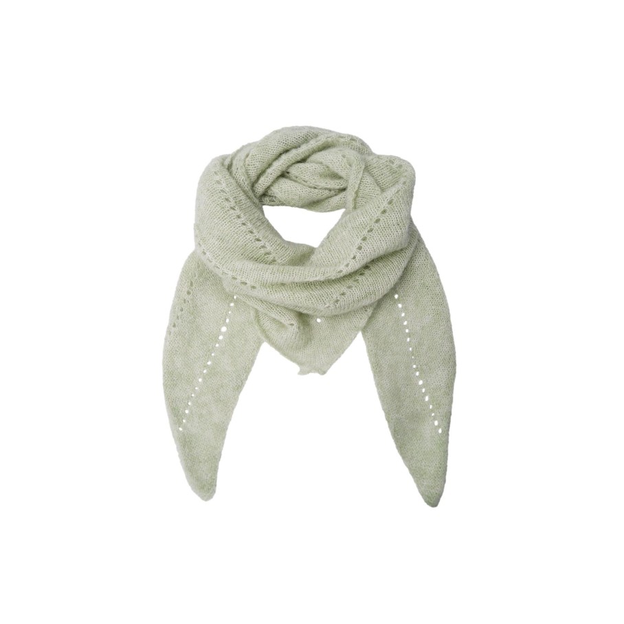 Black Colour Bcdell Knitted Mini Scarf Sage Green | Torklaeder