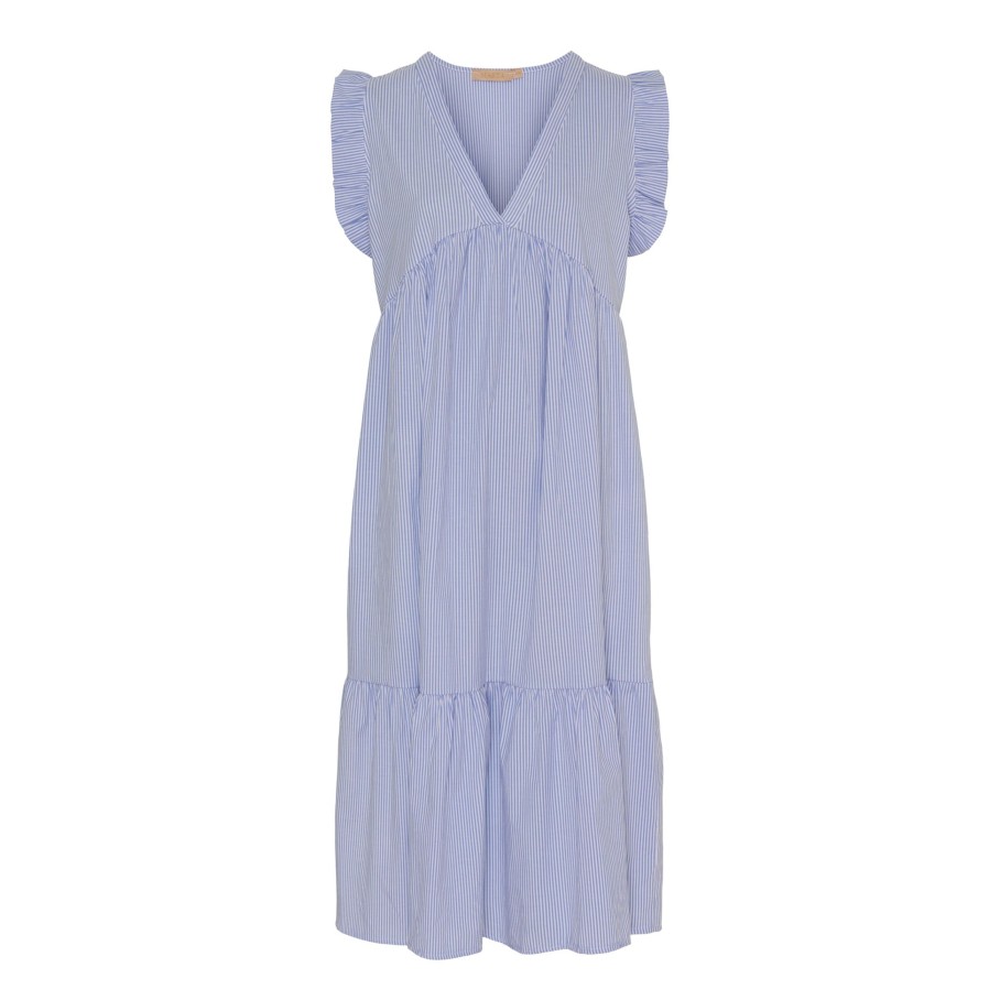 Marta du Chateau 5795 Mdcelma Dress Sky Blue Stripe | Kjoler