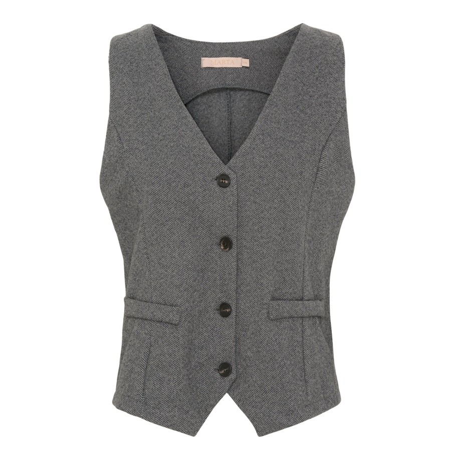 Marta du Chateau 3913 Vest Mdcbente Dark Grey | Veste