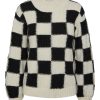 YAS Chess Knit Pullover Black/White | Strik