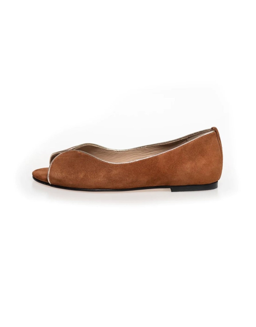 Copenhagen Shoes Like A Melody Suede Cognac | Sandaler