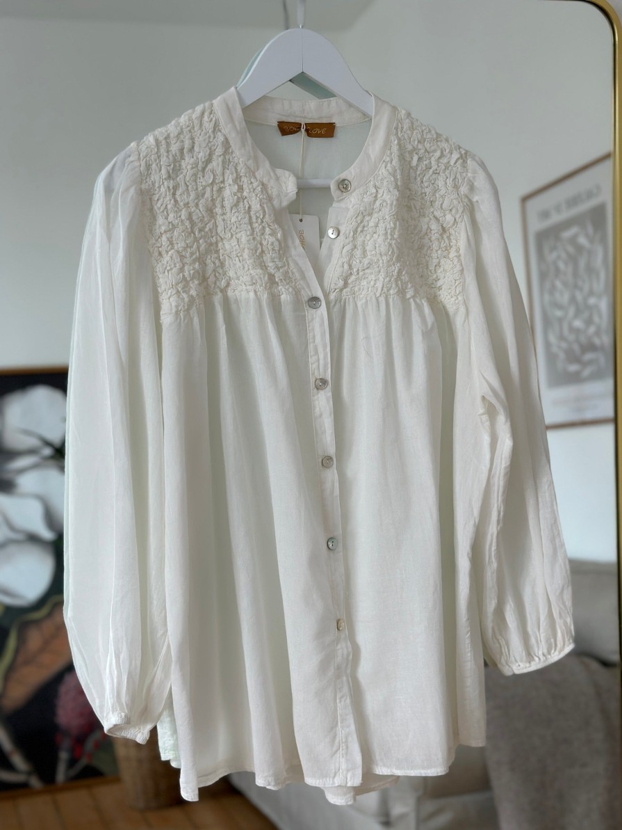 Boho Love Skjorte Med Smock Off White | Skjorter