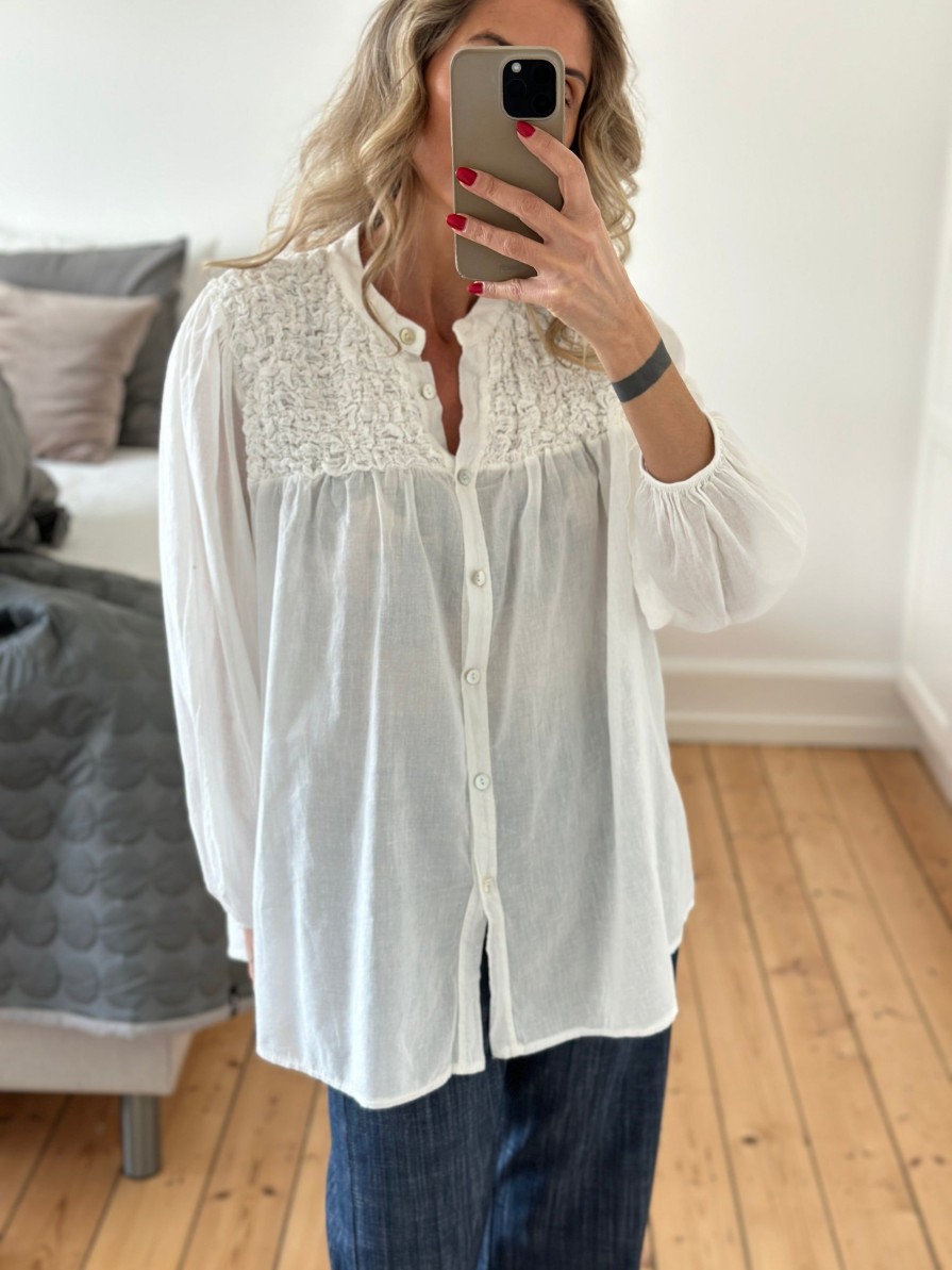 Boho Love Skjorte Med Smock Off White | Skjorter