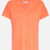 Moss Copenhagen Fenya Modal V-Neck Tee Salmon | T-Shirts